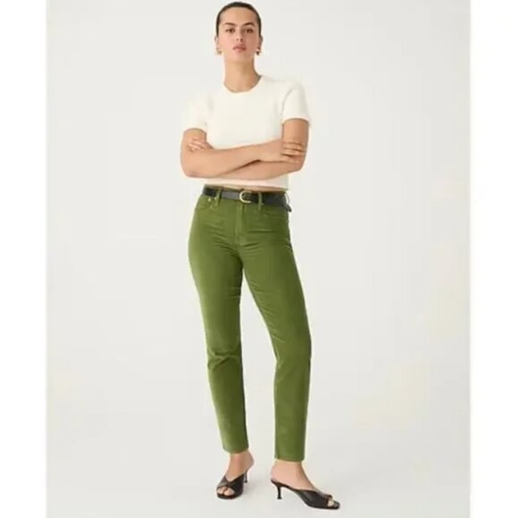 J. Crew Vintage Slim Straight Corduroy Pants Moss Green 26 - Picture 1 of 11
